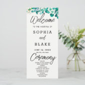 Programme de mariage blanc cassé aux fleurs blanch (Debout devant)