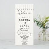 Programme de mariage blanc cassé avec étoiles arge (Debout devant)