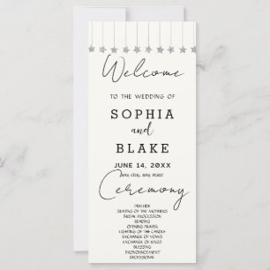 Programme de mariage blanc cassé avec étoiles arge