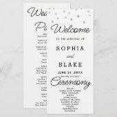 Programme de mariage blanc céleste Silver Stars (Devant / Derrière)
