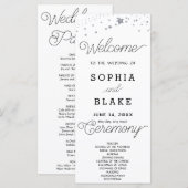 Programme de mariage blanc céleste Silver Stars (Devant / Derrière)