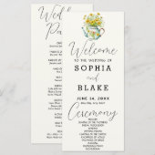 Programme de mariage blanc crème Marguerites Campa (Devant / Derrière)