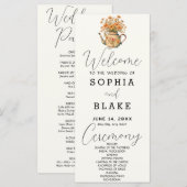 Programme de mariage blanc crème Marguerites Campa (Devant / Derrière)