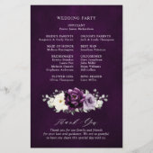 Programme de mariage blanc d'aubergine de prune vi (Dos)