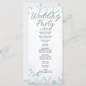 Programme de mariage blanc de Feuilles verts (Dos)