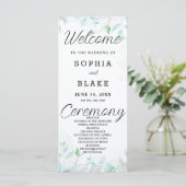 Programme de mariage blanc de Feuilles verts (Debout devant)