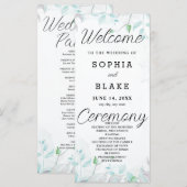 Programme de mariage blanc de Feuilles verts (Devant / Derrière)
