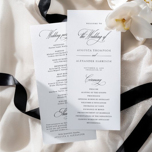 Programme de mariage blanc élégant classique calli
