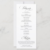 Programme de mariage blanc élégant classique calli (Dos)
