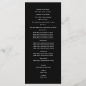 Programme de mariage blanc et noir (Dos)