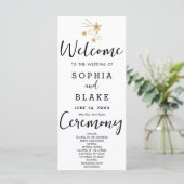 Programme de Mariage Blanc Étoiles Filantes Dorées (Debout devant)