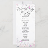 Programme de mariage blanc Feuille rose et vert (Dos)