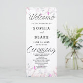 Programme de mariage blanc Feuille rose et vert (Debout devant)