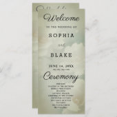 Programme de mariage blanc floral et vert de l'arm (Devant / Derrière)