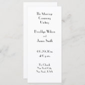 Programme de mariage blanc minimal déco (Devant / Derrière)