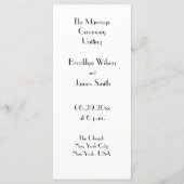 Programme de mariage blanc minimal déco (Devant)