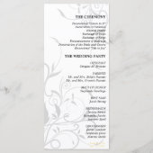 Programme de mariage - Blanc Noir Contraste Floral (Dos)