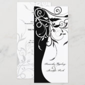 Programme de mariage - Blanc Noir Contraste Floral (Devant / Derrière)