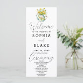 Programme de mariage blanc rustique avec marguerit (Debout devant)
