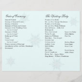 Programme de mariage blanc/turquoise pour flocon d (Dos)