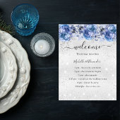Programme de mariage bleu argent budget floraux