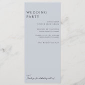 Programme de mariage bleu blanc Hydrangea Dusty (Dos)
