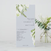 Programme de mariage bleu blanc Hydrangea Dusty (Debout devant)