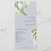 Programme de mariage bleu blanc Hydrangea Dusty (Devant)