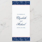 Programme de mariage bleu bleu bleu bleu rose dama (Devant)