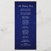 Programme de mariage bleu. Cérémonie hivernale noc (Dos)