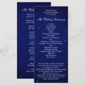 Programme de mariage bleu. Cérémonie hivernale noc (Devant / Derrière)
