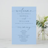 Programme de mariage bleu ciel pastel | Cérémonie (Debout devant)
