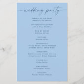 Programme de mariage bleu ciel pastel | Cérémonie (Dos)