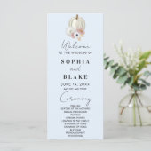Programme de mariage bleu citrouille automne fleur (Debout devant)