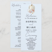 Programme de mariage bleu citrouille automne fleur (Devant / Derrière)