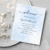 Programme de mariage bleu clair
