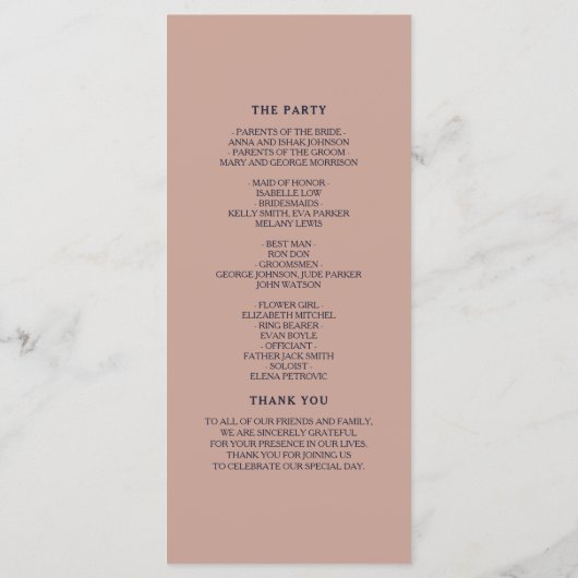 Programme de mariage bleu de la Bourgogne et de la (Dos)