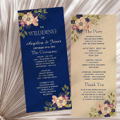 Programme de mariage bleu de la marine florale rus