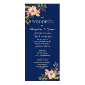 Programme de mariage bleu de la marine florale rus (Devant)