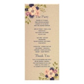 Programme de mariage bleu de la marine florale rus (Dos)