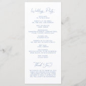 Programme de mariage bleu de plage de monogramme d (Dos)