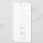 Programme de mariage bleu et blanc à feuilles mini (Dos)