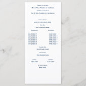 Programme de mariage bleu et blanc de la Marine (Dos)