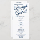 Programme de mariage bleu et blanc de la Marine (Devant / Derrière)