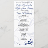 programme de mariage bleu et blanc royal Carte Rac (Devant)