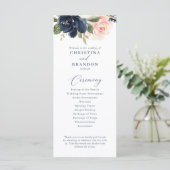 Programme de mariage bleu et bleu rose (Debout devant)