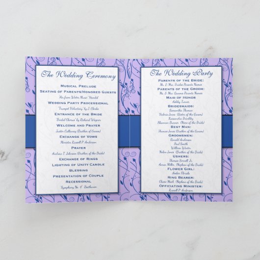 Programme de mariage bleu et Lilac (Intérieur)