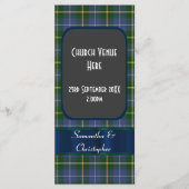 Programme de mariage bleu et vert tartan plaid (Devant)
