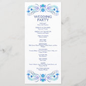 Programme de mariage bleu Fiesta (Dos)