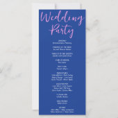 Programme de mariage bleu foncé avec étoiles filan (Dos)